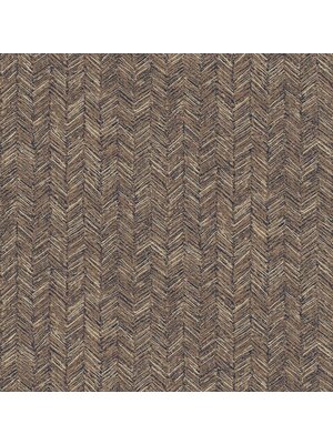 Dutch Wallcoverings Euphorie - Visgraat - Bruin/Zilver