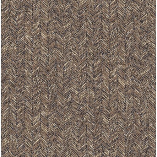 Dutch Wallcoverings Euphorie - Visgraat - Bruin/Zilver