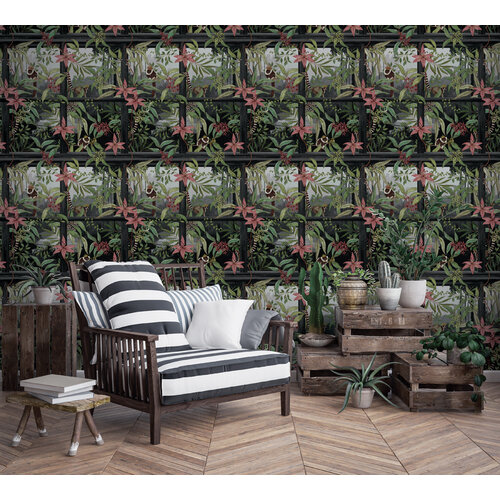 Dutch Wallcoverings Cascading Gardens - Comoro - Charcoal