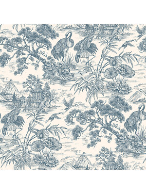 Dutch Wallcoverings Arboretum - Natoru Navy Cream - Creme/Blauw Dutch Wallcoverings Arboretum - Natoru Navy Cream - Creme/Blauw