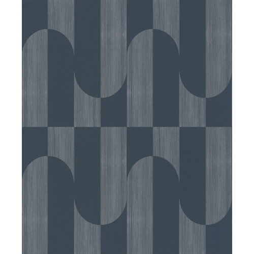 Dutch Wallcoverings Asperia - Gael - Donkerblauw/Zilver