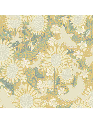 Dutch Wallcoverings Langtan - Drömma Light Yellow - Geel