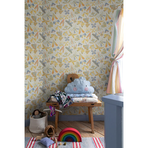 Dutch Wallcoverings Langtan - Flyga Yellow - Geel