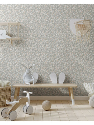 Dutch Wallcoverings Klara & Tove - Blåbär Small Yellow/White - Geel/Wit