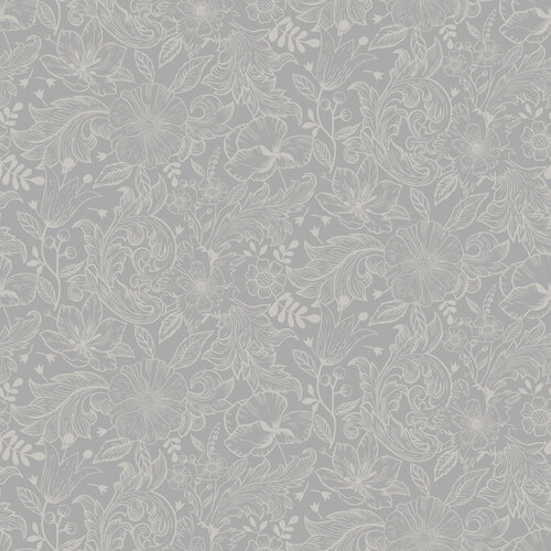 Dutch Wallcoverings Angas - Wilma Grey - Grijs