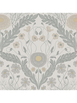 Dutch Wallcoverings Blomstermala - Marguerite Grey - Grijs