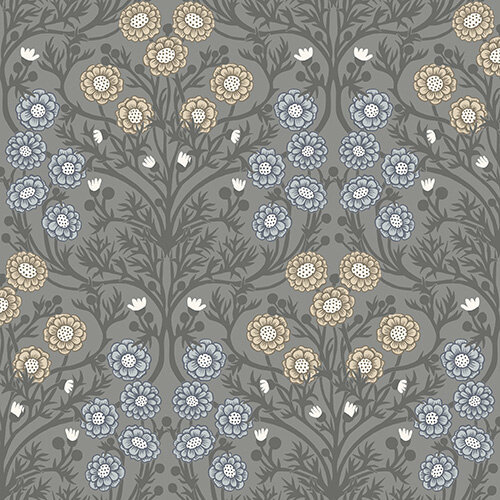 Dutch Wallcoverings Ekbacka - Bellis Grey - Grijs
