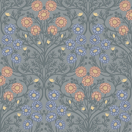 Dutch Wallcoverings Ekbacka - Bellis Grey - Grijs