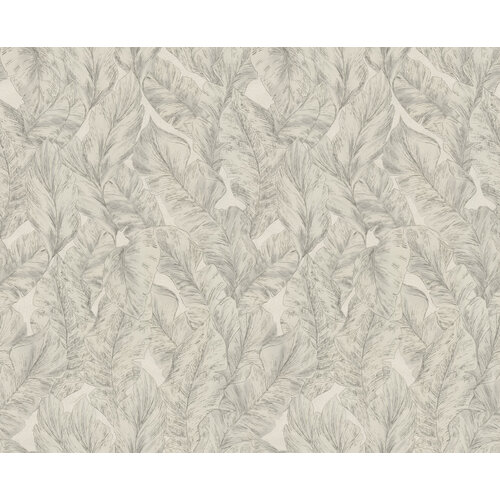 Dutch Wallcoverings Roberto Cavalli 9 - Bladeren - Grijs