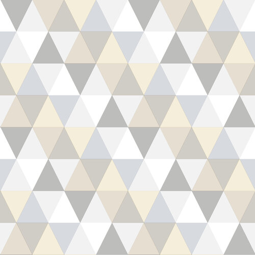Dutch Wallcoverings Joy - Driehoeken - Grijs/Beige