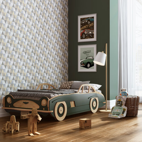 Dutch Wallcoverings Joy - Driehoeken - Grijs/Beige
