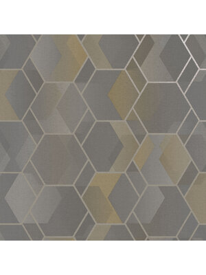 Dutch Wallcoverings Amazonia - Cassius Grey/Yellow - Grijs/Geel