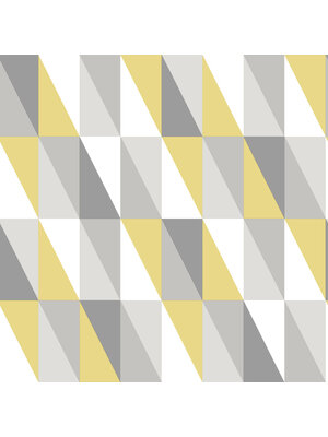 Dutch Wallcoverings Joy - Driehoeken - Grijs/Geel Dutch Wallcoverings Joy - Driehoeken - Grijs/Geel