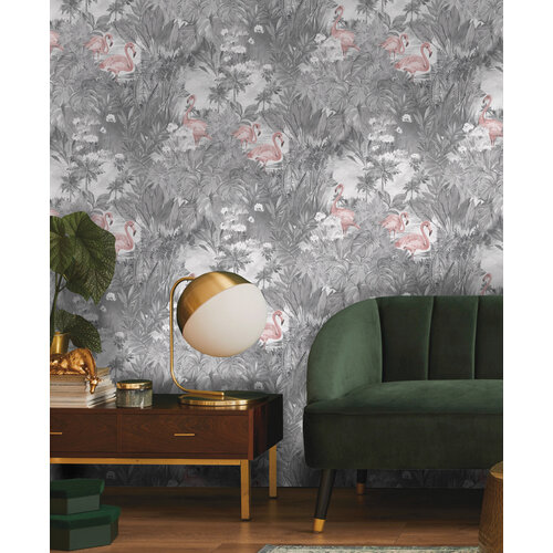 Dutch Wallcoverings Amazonia - Sarasota Grey/Pink - Grijs/Roze