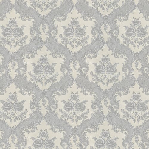Dutch Wallcoverings New Tekko Medaillon - Grijs/Zilver