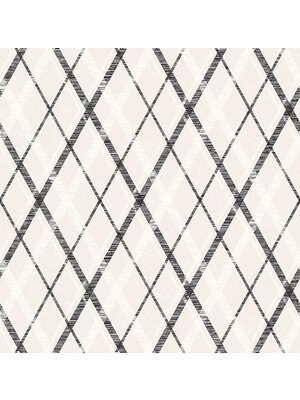 Dutch Wallcoverings Sauvage Ruit - Grijs/Zwart Dutch Wallcoverings Sauvage Ruit - Grijs/Zwart
