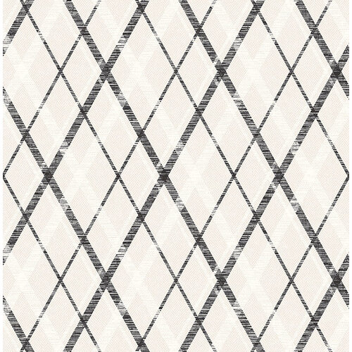 Dutch Wallcoverings Sauvage Ruit - Grijs/Zwart