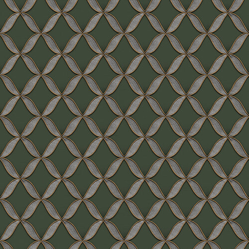 Dutch Wallcoverings Fabric Touch/Bs1 Geometric Dark Grn - Groen