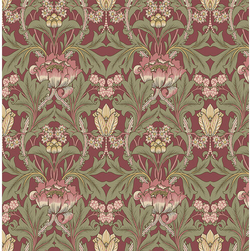 Dutch Wallcoverings British Heritage Bloem Rood/- Groen
