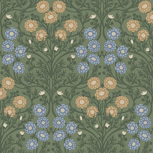 Dutch Wallcoverings Ekbacka - Bellis Green - Groen