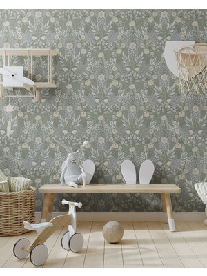 Dutch Wallcoverings Klara & Tove - Äng Green - Groen Dutch Wallcoverings Klara & Tove - Äng Green - Groen