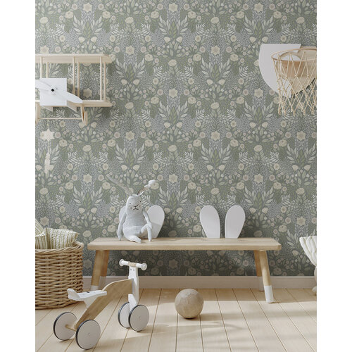 Dutch Wallcoverings Klara & Tove - Äng Green - Groen