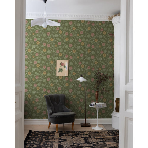 Dutch Wallcoverings Langenas - Krasseslinga Dark Green - Groen