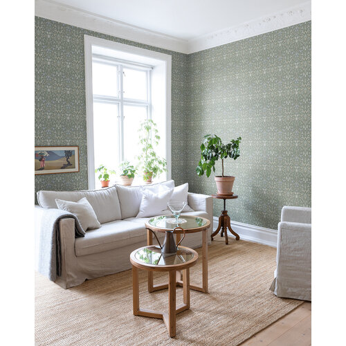 Dutch Wallcoverings Langenas - Varblommor Green - Groen