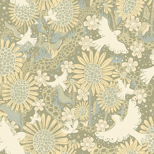 Dutch Wallcoverings Langtan - Drömma Green - Groen