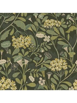 Dutch Wallcoverings Lina - Hybbe Dark Green - Groen Dutch Wallcoverings Lina - Hybbe Dark Green - Groen