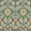 Dutch Wallcoverings Hidden Tr2 -Myrtle Green/Apricot - Groen/Abrikoos