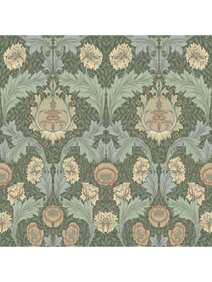 Dutch Wallcoverings FC Hidden Tr2-Myrtle Green/apricot - 82059