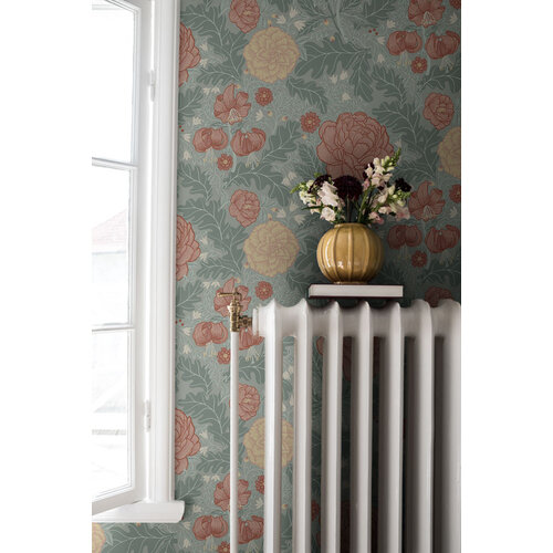 Dutch Wallcoverings Ekbacka - Camille Green/Blue - Groen/Blauw