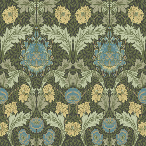 Dutch Wallcoverings Hidden Tr2 -Myrtle Grn/Blue/Yellw - Groen/Blauw/Geel