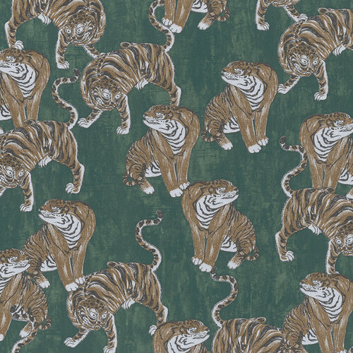 Dutch Wallcoverings Memento Br. - Groen/Bruin