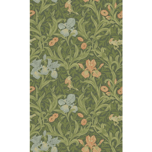 Dutch Wallcoverings Hidden Tr2 -Iris Green/Red - Groen/Rood