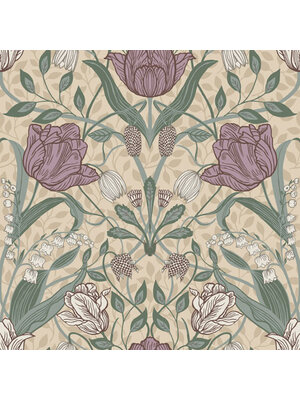 Dutch Wallcoverings Apelviken - Filippa Beige/Grn/Pnk - Groen/Roze Dutch Wallcoverings Apelviken - Filippa Beige/Grn/Pnk - Groen/Roze