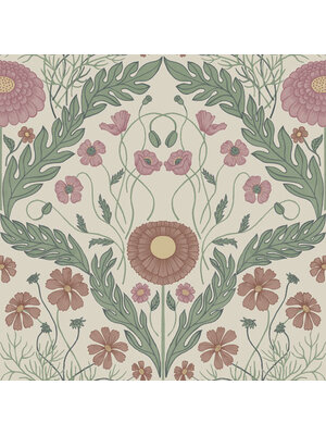Dutch Wallcoverings FC Blomstermala- Marguerite Grn/pnk - 51002