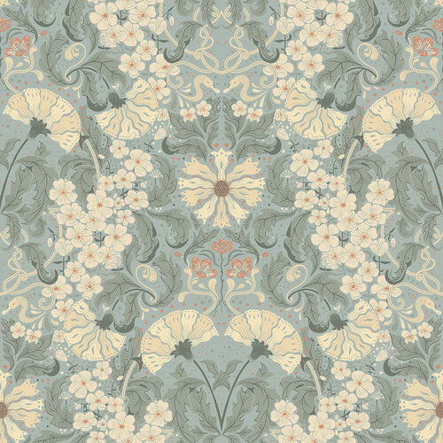 Dutch Wallcoverings Hjärterum - Öjvind - Lichtblauw