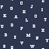 Dutch Wallcoverings Joy - Letters - Marineblauw/Wit