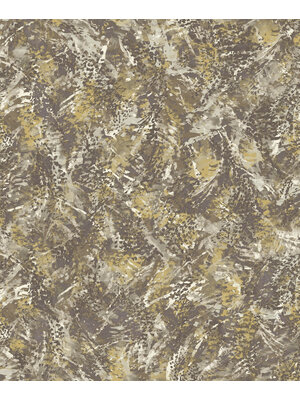 Dutch Wallcoverings Arabesque - Pluma Chocolate Gold - Multi