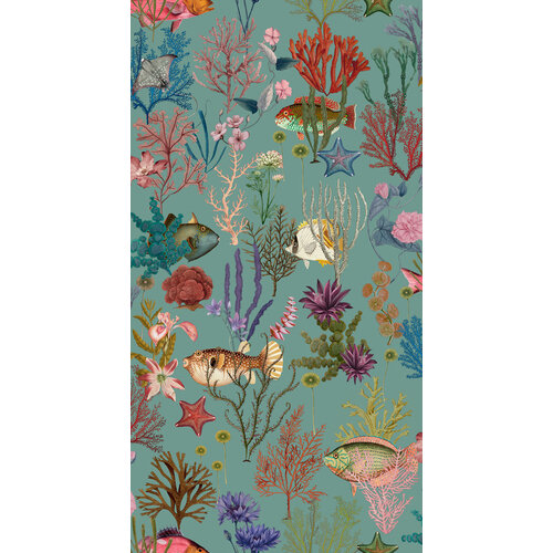 Dutch Wallcoverings Arboretum - Cora Soft Aqua - Multi
