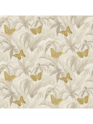 Dutch Wallcoverings Designology - Silverdale Gold Butterfly - Multi