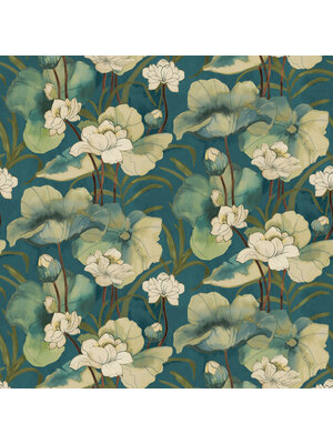 Dutch Wallcoverings Designology - Waterlily Petrol - Multi