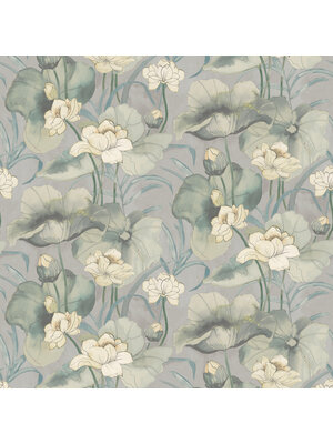 Dutch Wallcoverings Designology - Waterlily Silver - Multi