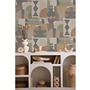 Dutch Wallcoverings Khalili - Khalili Khaki/Orange - Multi