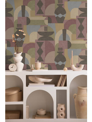 Dutch Wallcoverings FC Khalili- Khalili Maroon/Beige - 65932