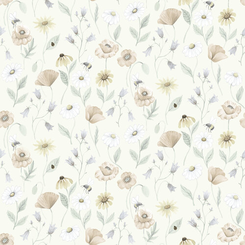 Dutch Wallcoverings Rosenlycka - Flowers Pastel - Multi