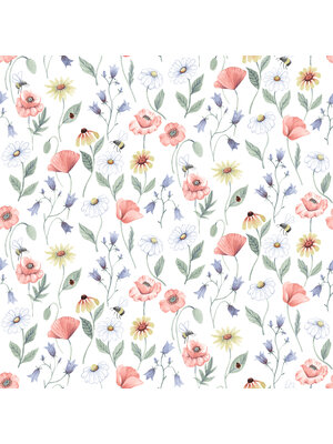 Dutch Wallcoverings Rosenlycka - Flowers Clear - Multi