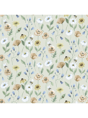 Dutch Wallcoverings Rosenlycka - Flowers Beige - Multi